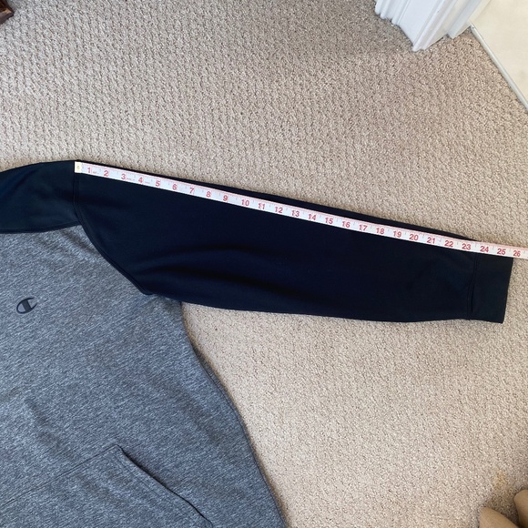 Champion sweatshirt performance Duofold Warm 1/4 zip gray black Large - Picture 10 of 12